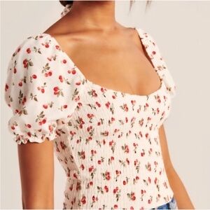 Abercrombie Smocked Cherry Top